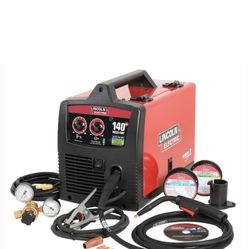 Lincoln Electric 140 Amp Weld Pak 140 HD MIG Wire Feed Welder with Magnum 100L Gun, Sample spools of MIG Wire and Flux Wire, 115V