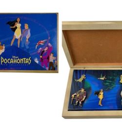 Disney Vintage Pocahontas Commemorative Pin Set Wooden Box