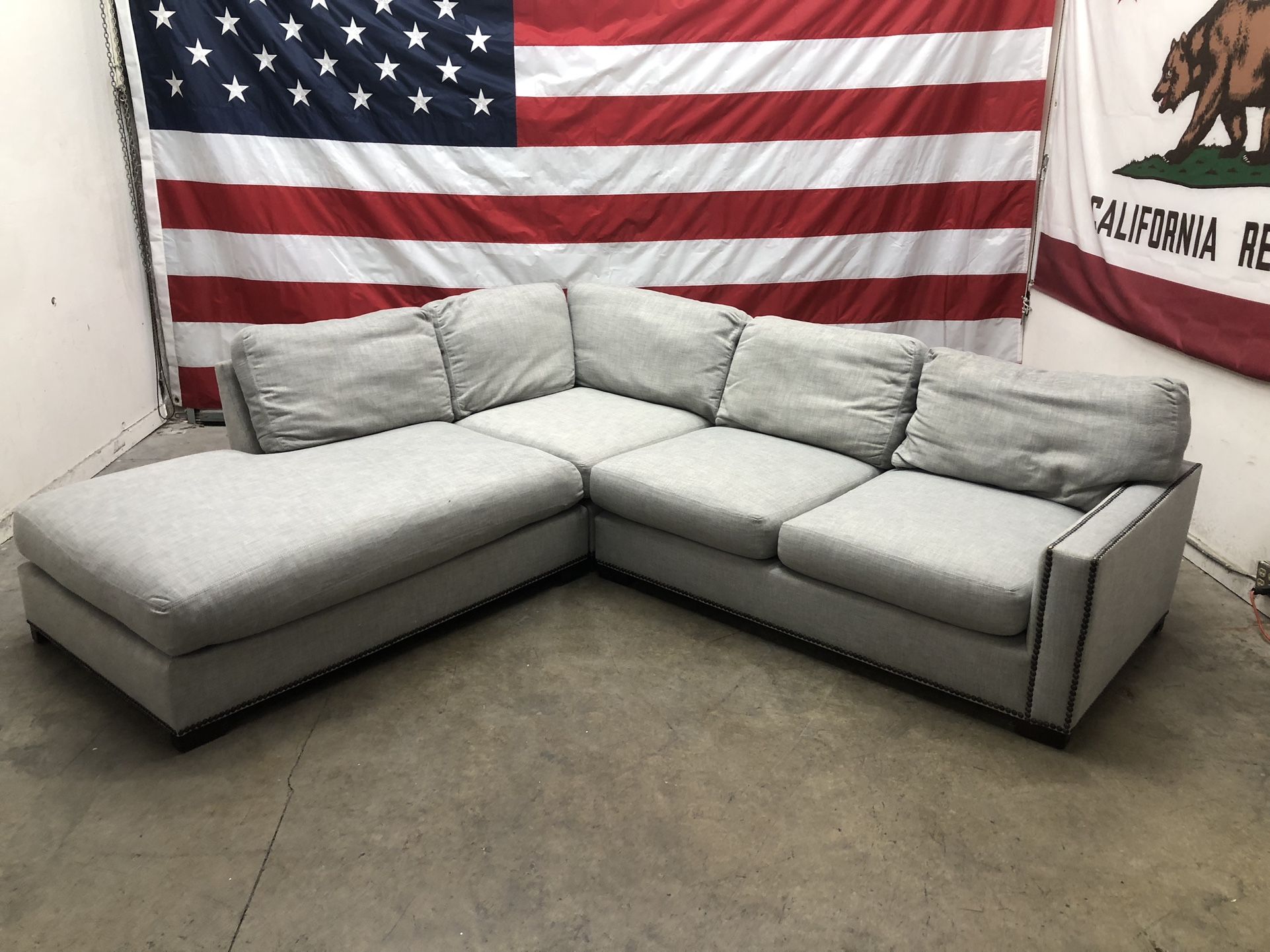 Free Delivery- Pottery Barn 3 Piece Down Sectional Couch 