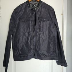 Men's Coated Denim Biker Stretch Cotton Jacket Guess XL