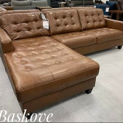 Ashley Furniture Leather Sectional Couch With Chaise ⭐$39 Down Payment with Financing  No Needed Credit Check2210