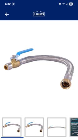 SharkBite Water Heater Connector 1/2 x 3/4 FIP 18 inch with Ball Valve