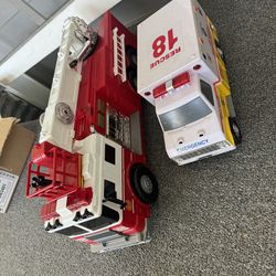 Fire truck and ambulance toys