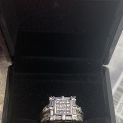 Diamond Ring 14k White Gold Size 7 