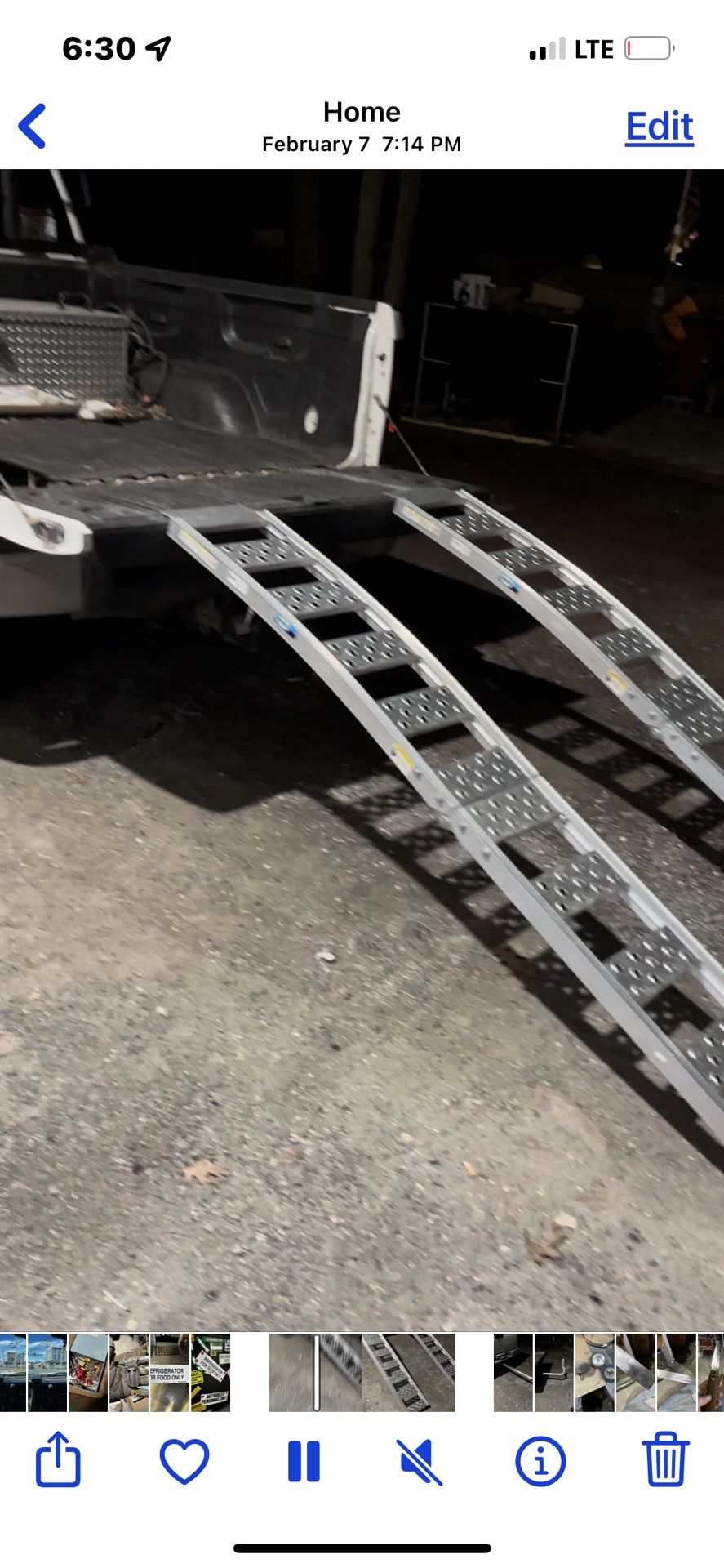 Heavy duty aluminum ramps to get up on your truck and 2 Aluminum Ramps to get it up on the back of the toolbox