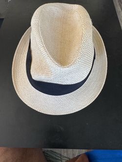 Straw Fedora Hat with Black Band
