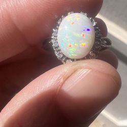 Australian opal ring