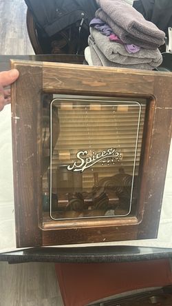 Vintage Wooden Spice Cabinet with Glass Door