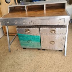 Desk and filing cabinets