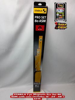 STABILA 3 pc. Magnetic 12”-24”-48” PRO SET 80 ASM Level set $219.