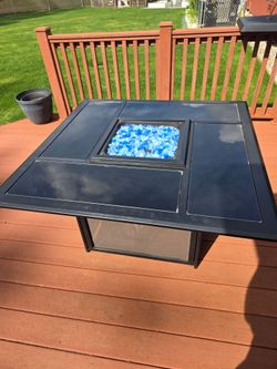 Glass top Fire table
