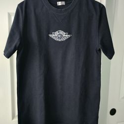 Christian Dior X Air Jordan 1 Tee Navy Blue Large T-Shirt Low High 