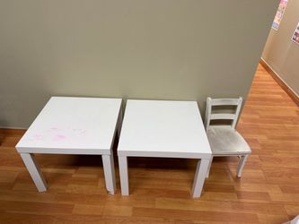 Wooden tables and chair