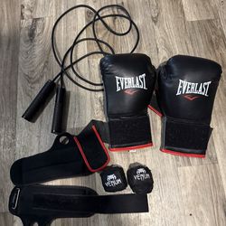 Boxing gloves, jump robe, wrist/ankle weights