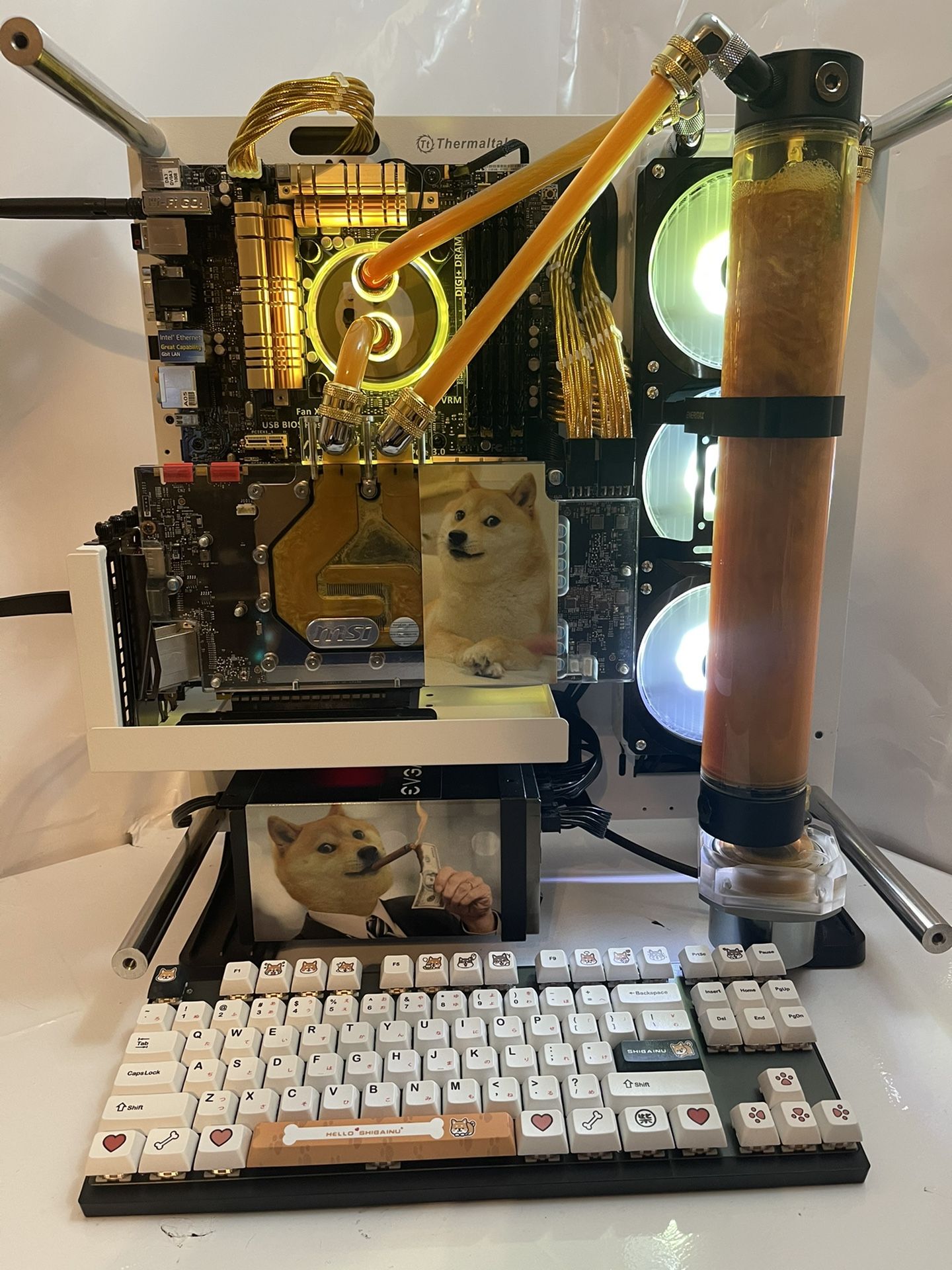 Dogecoin Themed Watercooled Pc Bundle! 