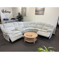 Manual Motion Corduroy Reclining Sectional Sofa  - Memorial Day Sale 