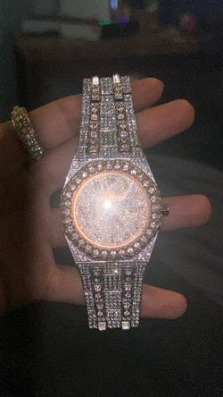 Iced Out AP Two Tone Rose Gold Moissanite Diamond Watch