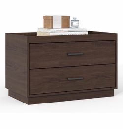 Stackable Storage with 2 Drawers, 28"W Storage Bins for Closet Organizers,Brown