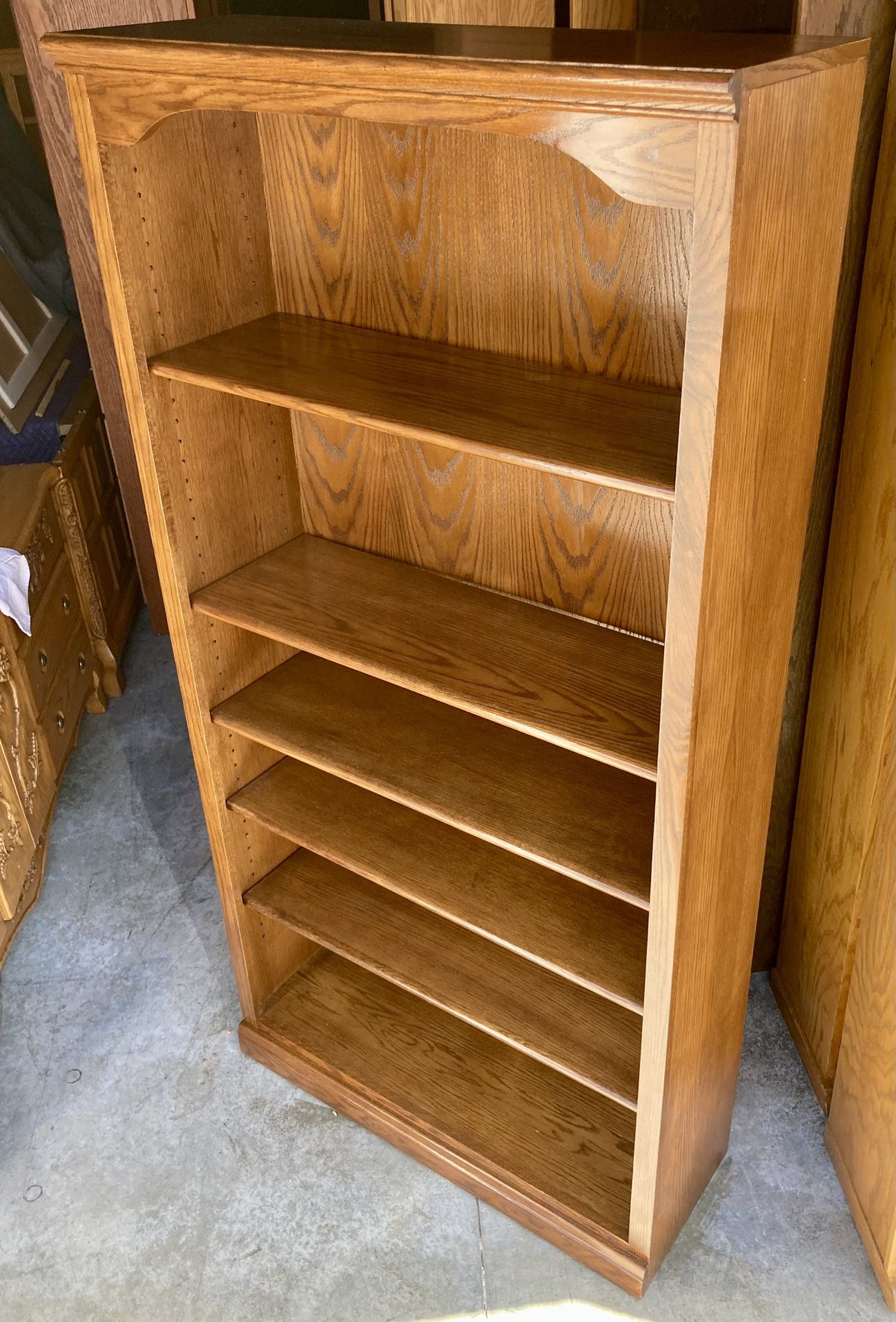 Creations in Wood 6 Tier Oak Bookcase / Bookshelf / Storage Display Shelving