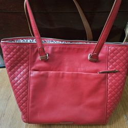 Red AUTHENTIC VERA BRADLEY LEATHER TOTE
