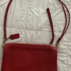 Vintage Coach 9455 Basic Bag /Zippered Clutch  RED Color!