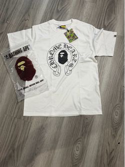 Bape x chrome hearts tee white size s