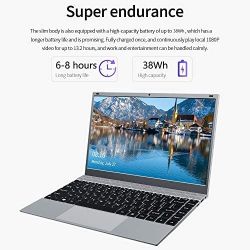KUU XBOOK Notebooks, 14.1 Inch Notebook 8GB RAM 128GB Intel Celeron J4115 Quad-core CPU Windows 10 Pro....HD Screen Ultrathin Narrow Bezel Notebook