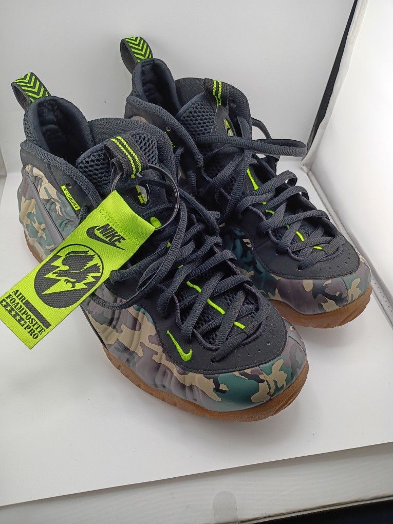 Nike Air Foamposite Pro Prm LE Green Camo - Men's 10.5