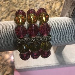Crystal 3  Strand Stretch Bracelet 