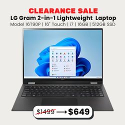 🔥 Clearance Blowout: LG Gram 16” 2-in-1 for Over 50% OFF