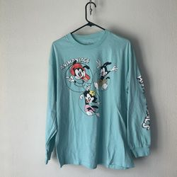 Turquoise Animaniacs Long Sleeve Graphic Tee Shirt