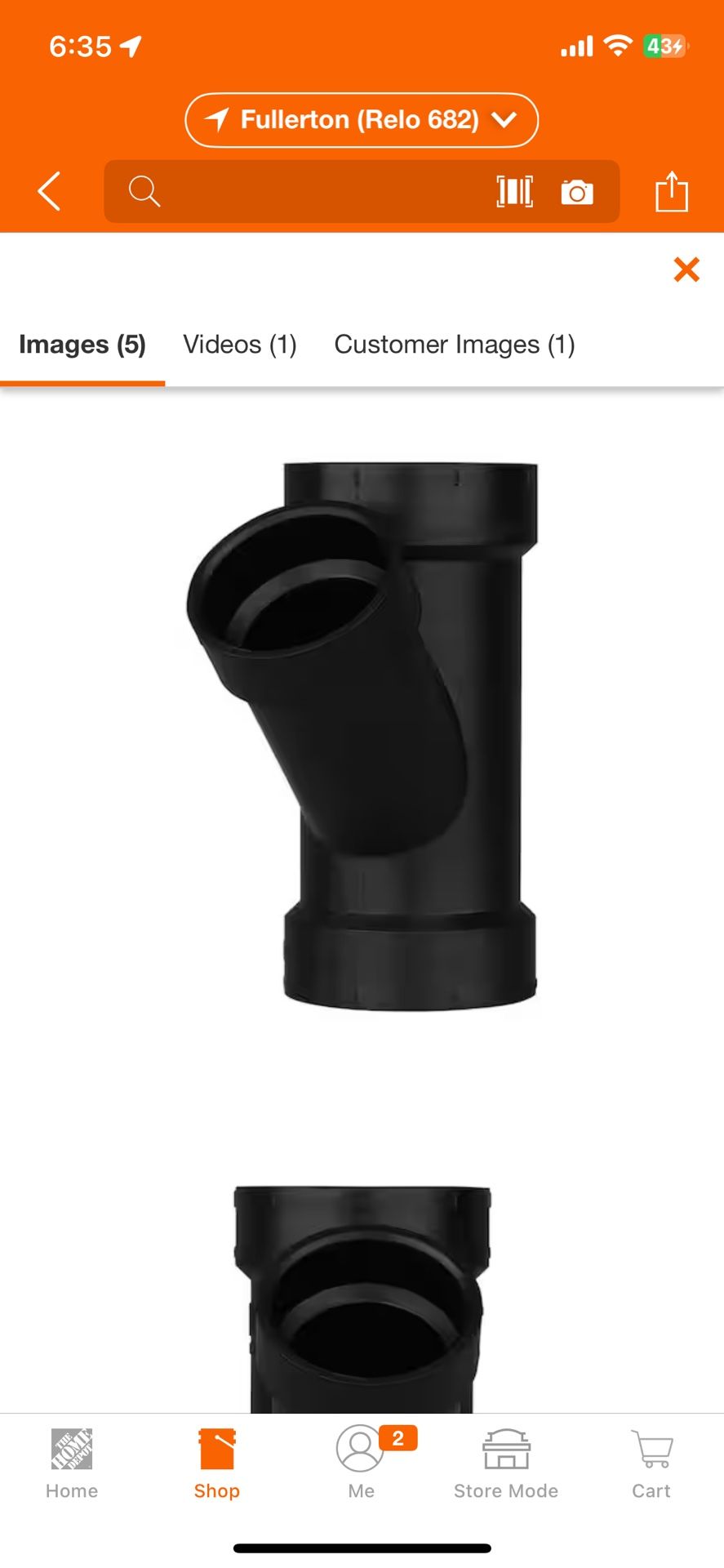 Charlotte Pipe 4 in. x 2 in. ABS DWV All Hub Wye