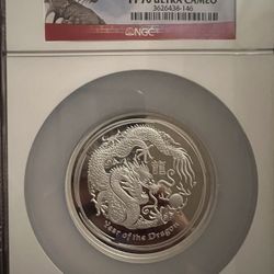2012 $8 5oz Australia Year Of Dragon PF70 