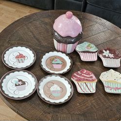 Dish  CUPCAKES  Bowls  9pcs Total