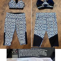 Victoria’s Secret VSX knockout 2 two piece activewear outfit Sz large 34D