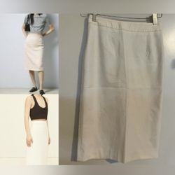 L.O.D style Women's Quilted Stripes Pencil Skirt Cream Color Really Good Quality