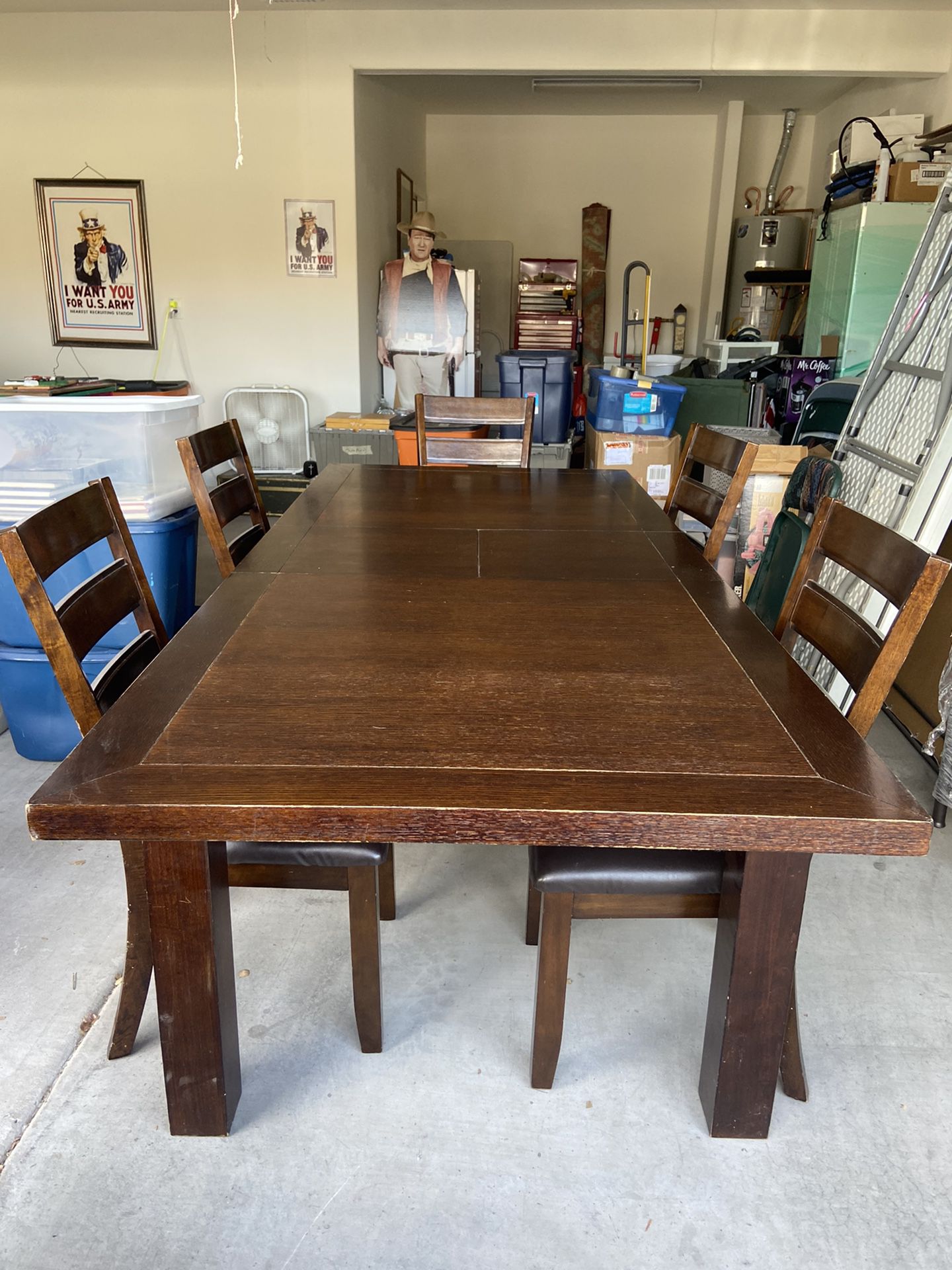 Kitchen/ Dining Table with built in Leaf And 5 Chairs
