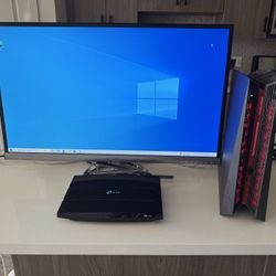 Complete Setup: Asus Gaming PC (i7, GTX 960) + 27" Monitor + Wi-Fi Router