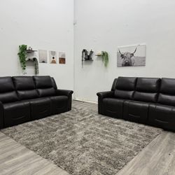 Leather Sectional Recliner Set - Free Delivery