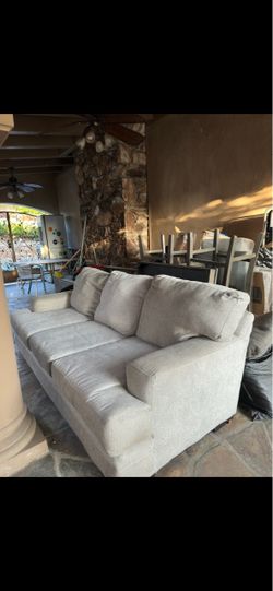 Gray Fabric 3-Seat Sofa