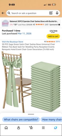 Chair sash