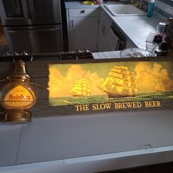 Vintage 1960s Hiedleberg Beer Sign Nautical Theme