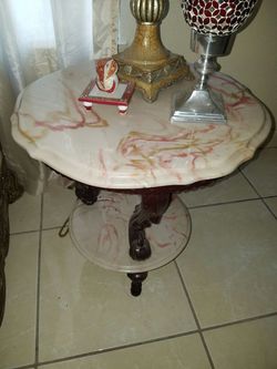 2 Marble end tables