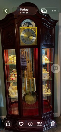 Grandfather Clock with Display Cabinet