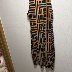 Stylish Black & Brown Sleeveless Dress