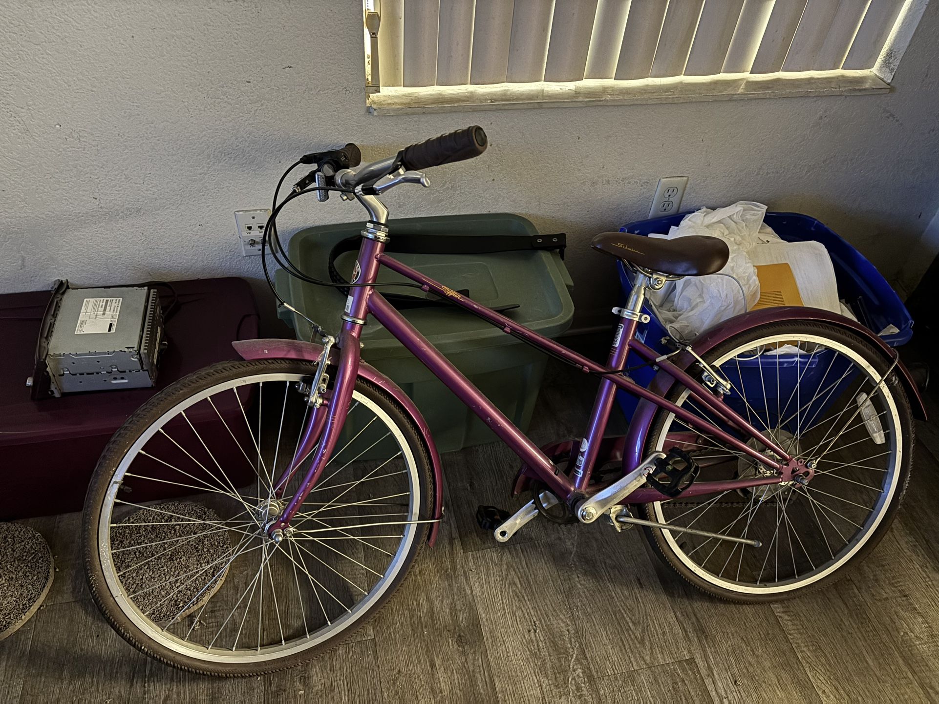 Schwinn Mifflin 24 inch 7 speed bicycle w/ purple sparkle paint, Shimano, Promax Schwinn Mifflin 24 inch 7 speed bicycle w/ purple sparkle paint, Sh