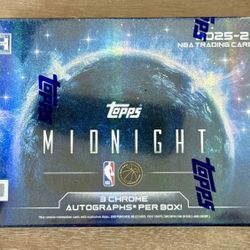 2025-26 Topps Midnight Basketball NBA Hobby Box Factory Sealed - 3 Chrome Autos