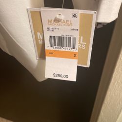 MICHAEL KORS  Faux Fur Trim Quilted Puffer  Coat Coa