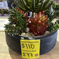 Indoor 12 Succulent Garden Artificial Plant In Bowl 