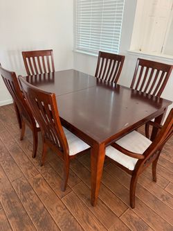Wood Dining Table Set with 6 Chairs
